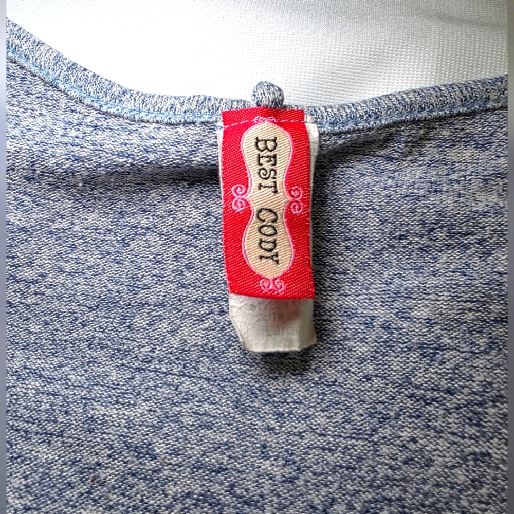 Best Cody Tiered Crop Top- Size Lg Blue - Picture 4 of 5